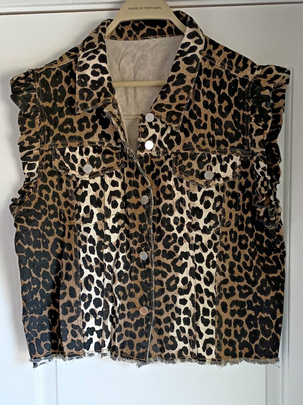NEW! BEAUTIFUL Animal LEOPARD PRINT RUFFLE VEST - Picture 6 of 6
